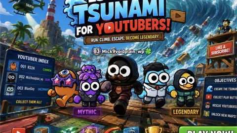 Escape tsunami for YouTubers game cover