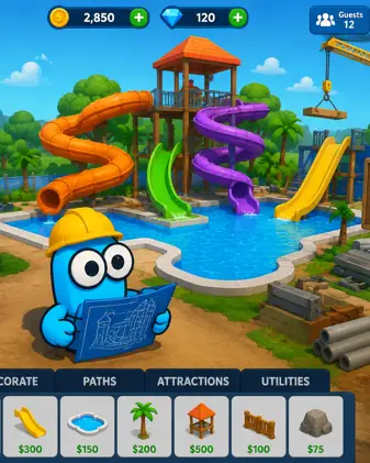 Create a waterpark game thumbnail